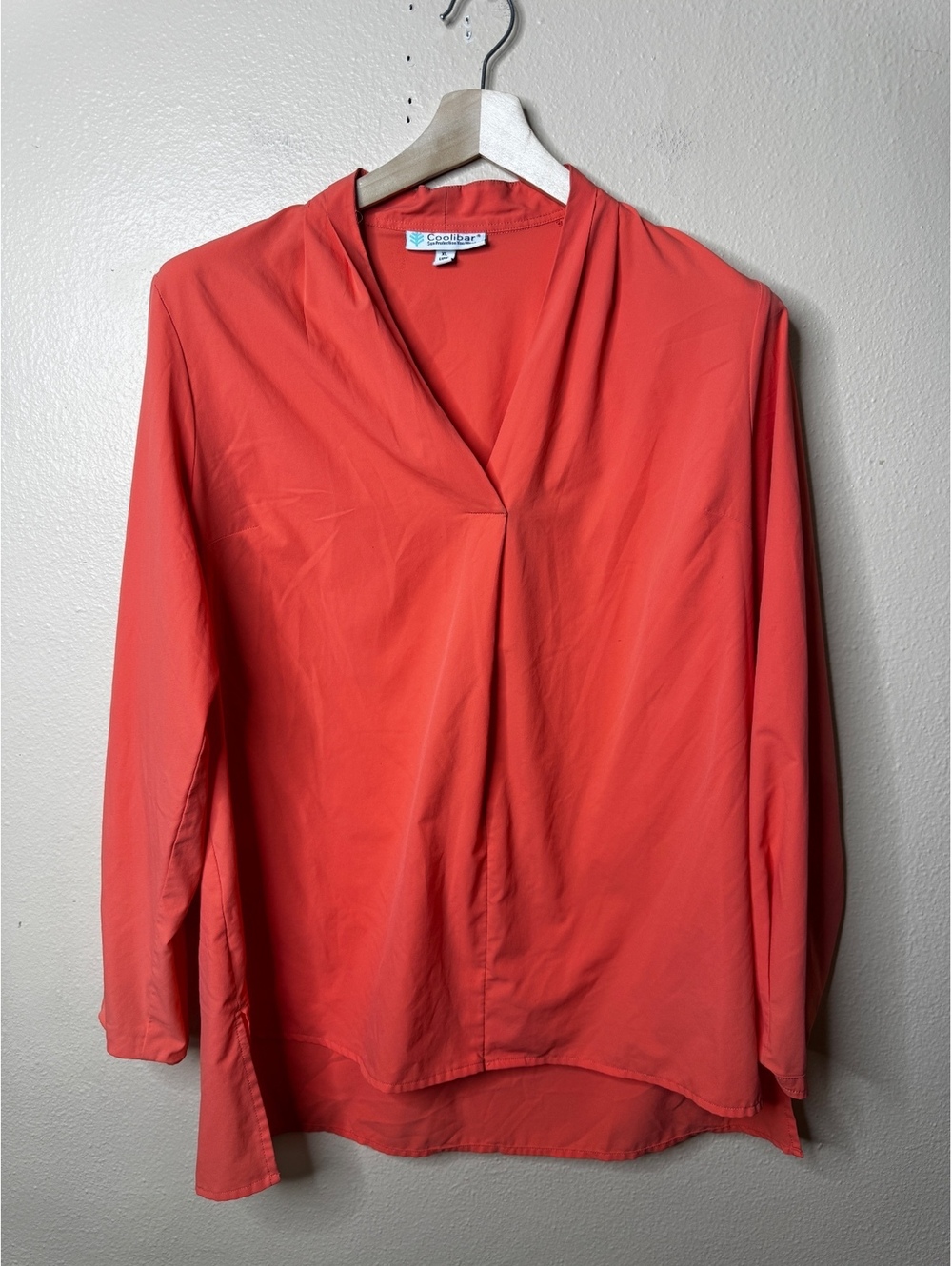 Coolibar Shirt Women's XL Coral UPF 50+ Long Sleeve Tunic Sun Protection
